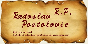 Radoslav Postolović vizit kartica